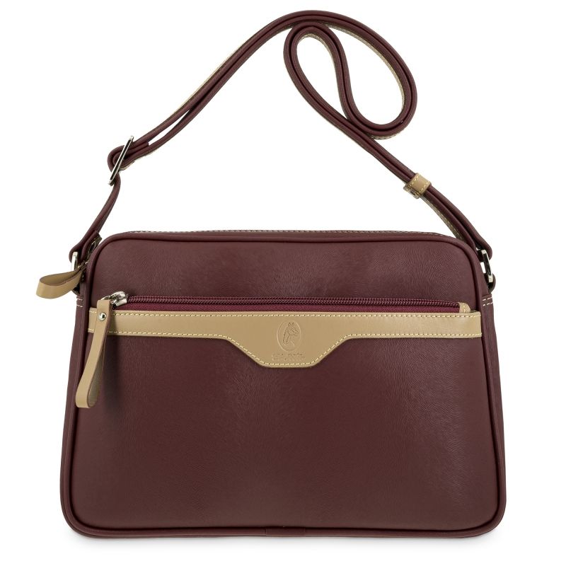 Bolso lona mujer burdeos Base