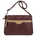 Bolso lona mujer burdeos Base