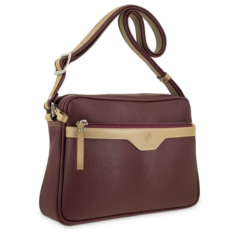 Bolso lona mujer burdeos Base