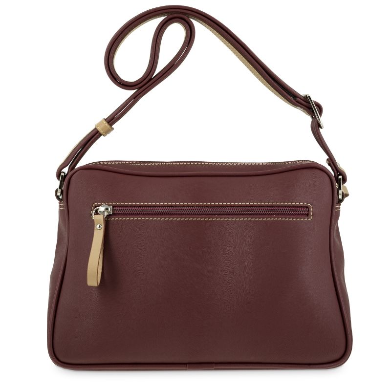 Bolso lona mujer burdeos Base