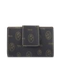Cartera lona y piel vacuno mujer marrón Vintage