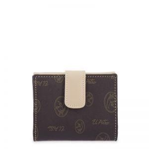 Cartera lona vacuno mujer marrón Vintage