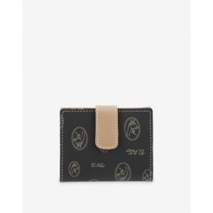 Cartera lona piel vacuno mujer negro Vintage