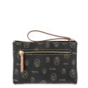 Carpeta lona piel vacuno mujer negro Vintage