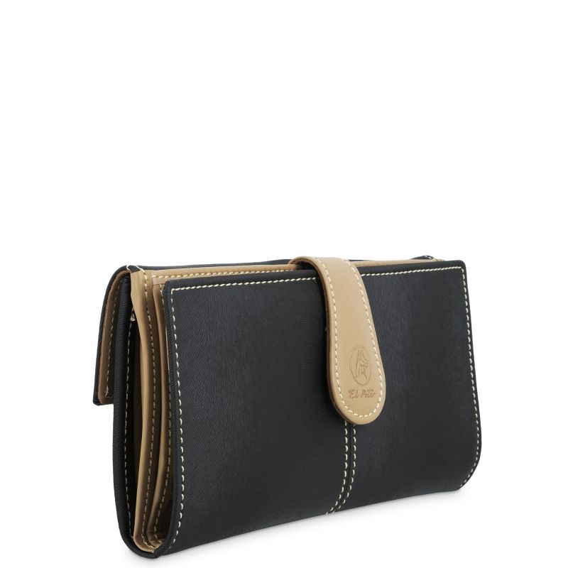 Cartera grande piel mujer negro Base