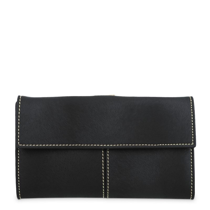 Cartera grande piel mujer negro Base