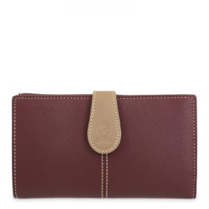 Cartera grande piel mujer burdeos Base