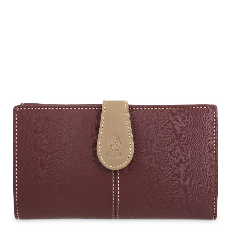 Cartera grande piel mujer burdeos Base