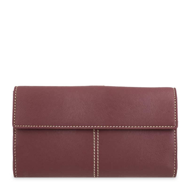 Cartera grande piel mujer burdeos Base