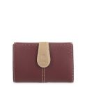 Cartera piel mujer burdeos Base