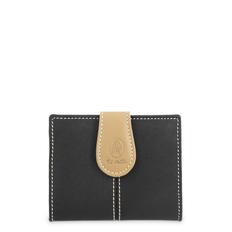 Cartera pequeña lona canvas mujer negro Base