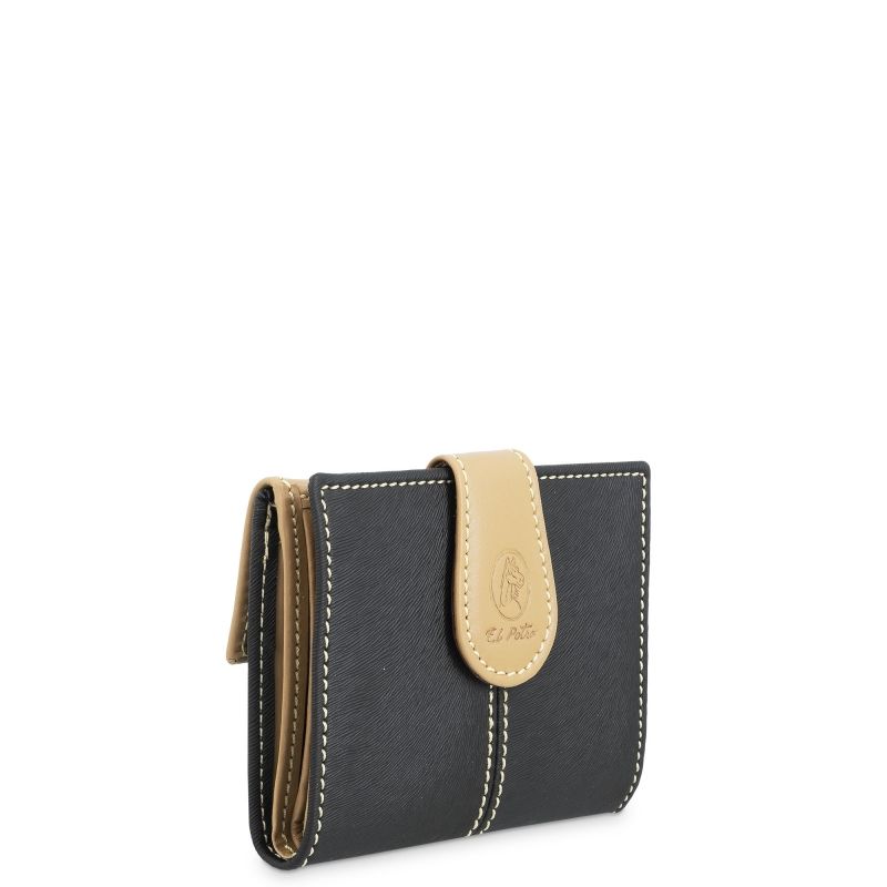 Cartera pequeña lona canvas mujer negro Base