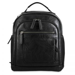 Mochila piel sintética hombre negro Atenas