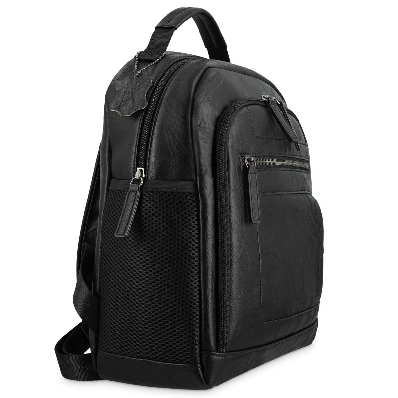 Mochila piel sintética hombre negro Atenas