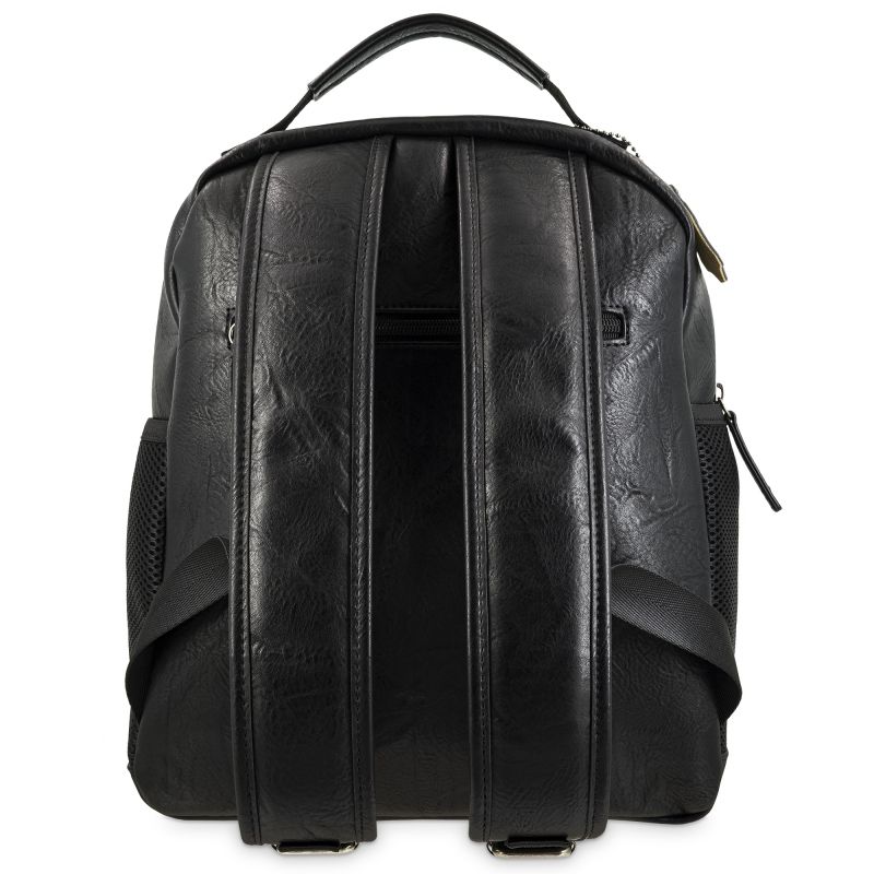 Mochila piel sintética hombre negro Atenas
