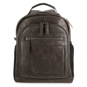 Mochila piel sintética hombre marrón Atenas