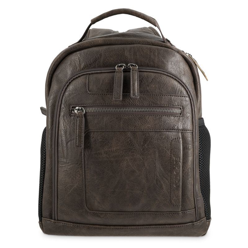 Mochila piel sintética hombre marrón Atenas