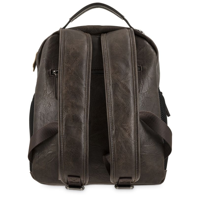 Mochila piel sintética hombre marrón Atenas