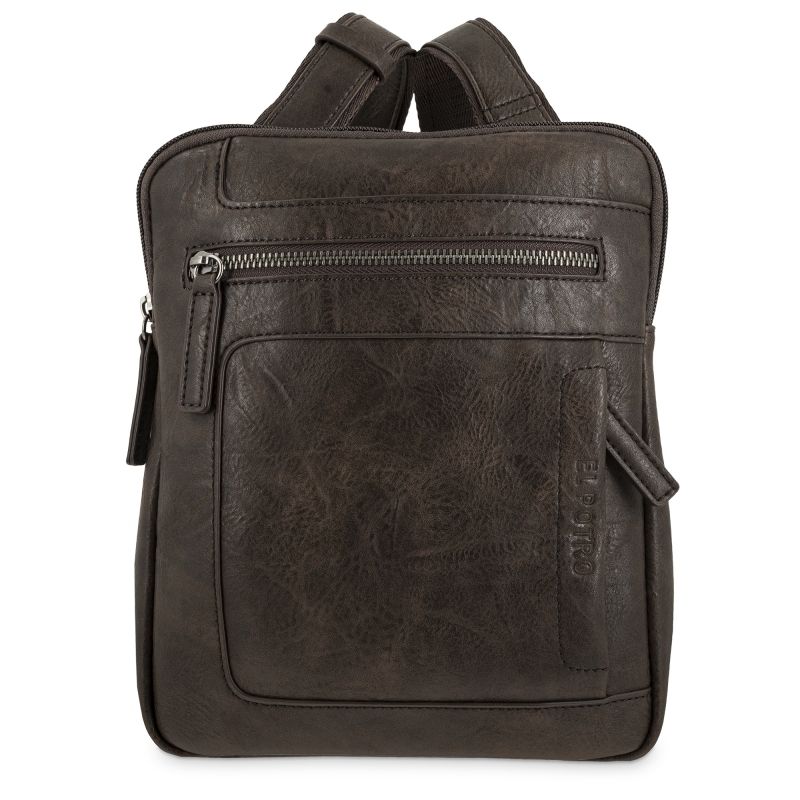 Bolso piel sintética hombre marrón Atenas