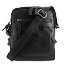 Bolso bandolera mediano piel sintética hombre negro Atenas