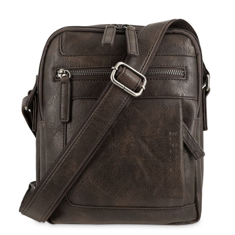 Bolso piel sintética hombre marrón Atenas