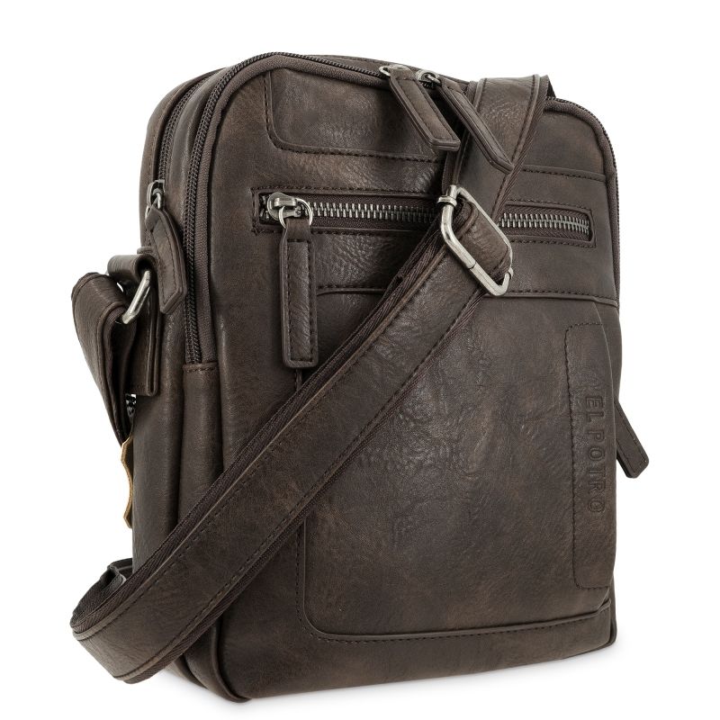 Bolso piel sintética hombre marrón Atenas