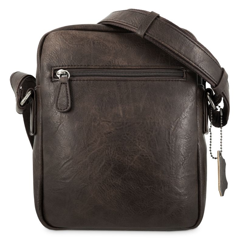 Bolso piel sintética hombre marrón Atenas