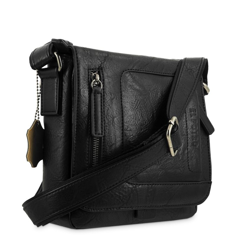 Bolso piel sintética hombre negro Atenas