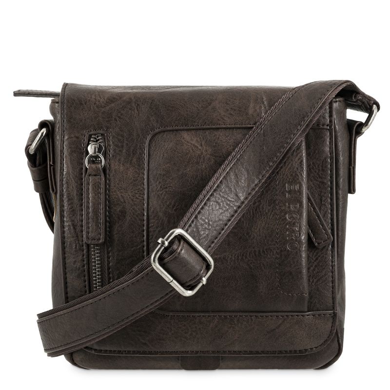 Bolso piel sintética hombre marrón Atenas