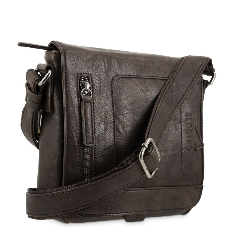 Bolso piel sintética hombre marrón Atenas
