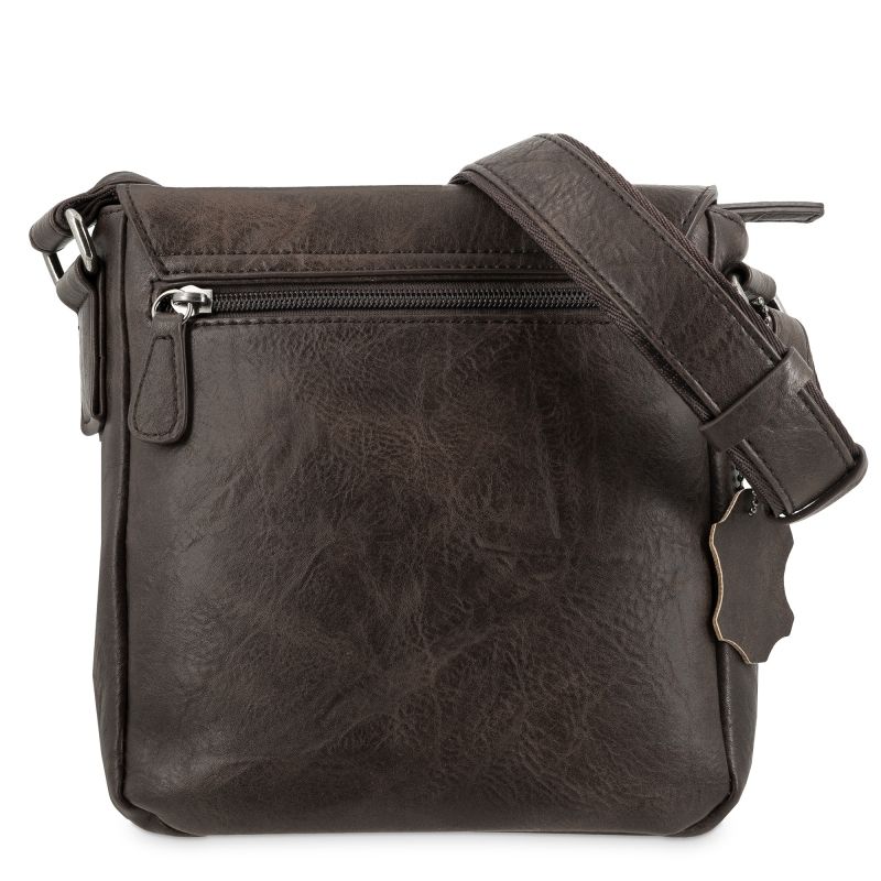 Bolso piel sintética hombre marrón Atenas