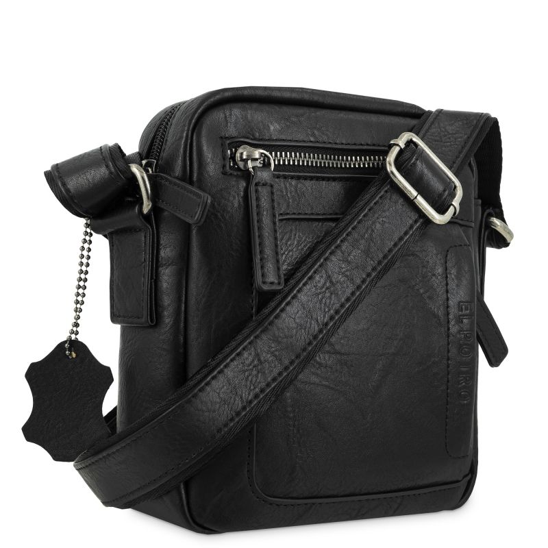 Bolso piel sintética hombre negro Atenas