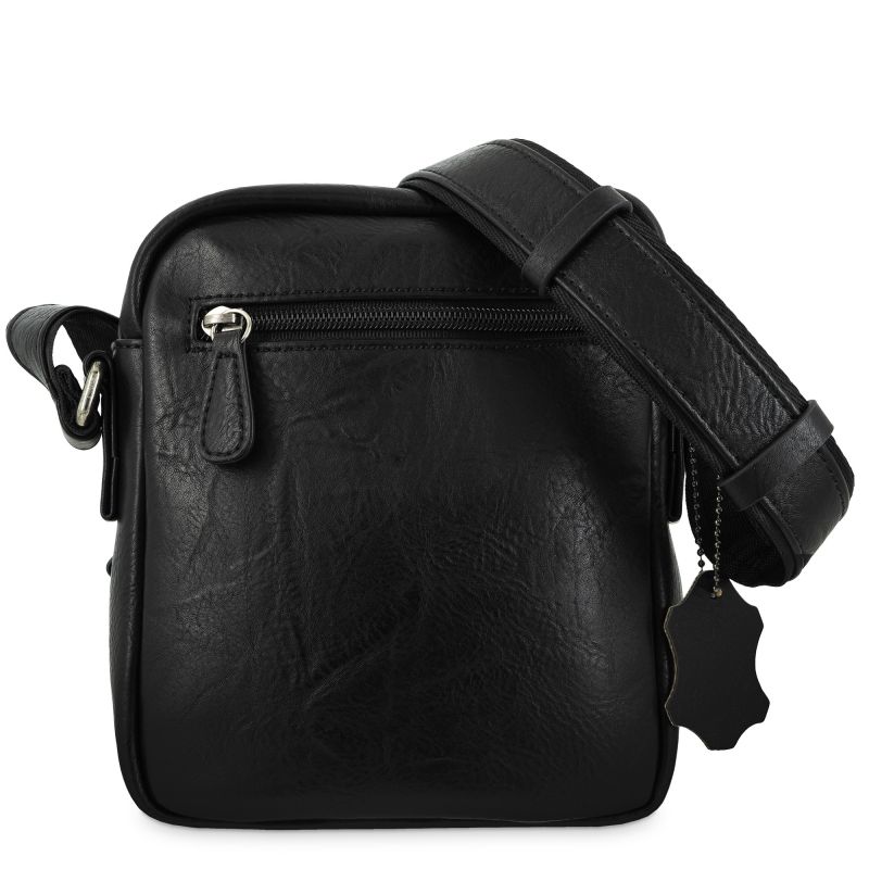 Bolso piel sintética hombre negro Atenas