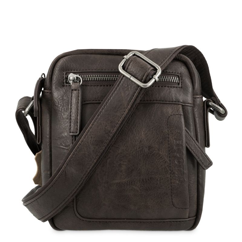 Bolso piel sintética hombre marrón Atenas
