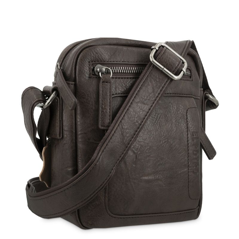 Bolso piel sintética hombre marrón Atenas