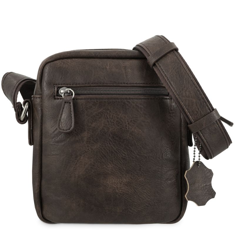 Bolso piel sintética hombre marrón Atenas