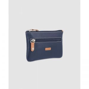 Monedero piel vacuno hombre azul Mate