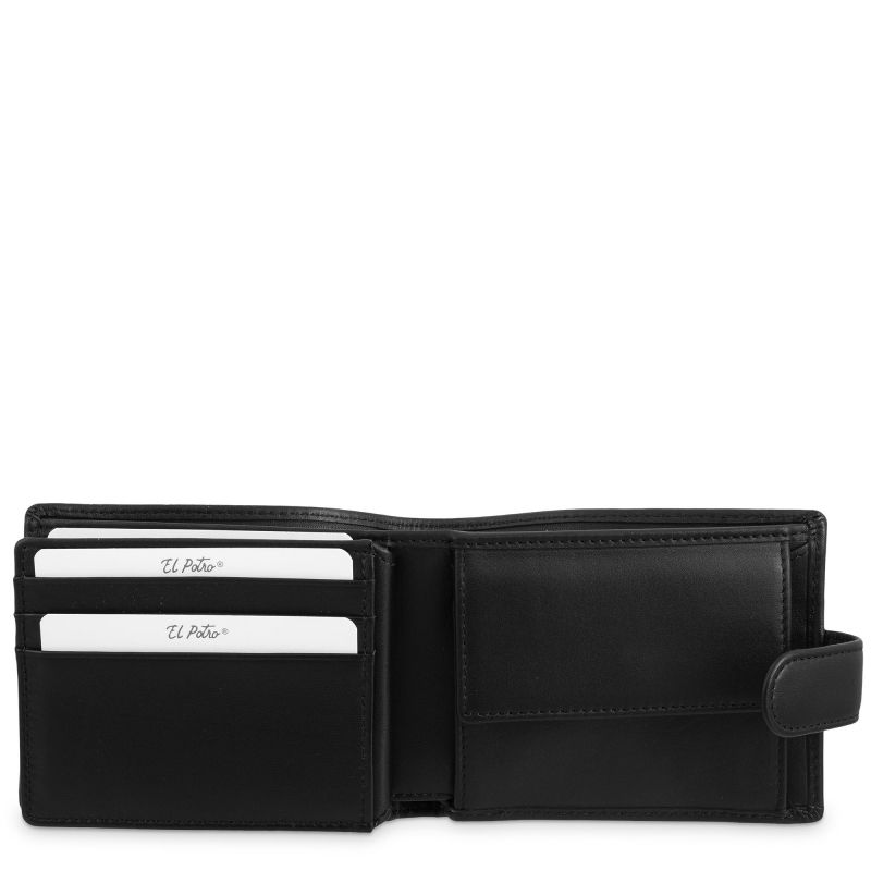 Cartera piel hombre negro Box