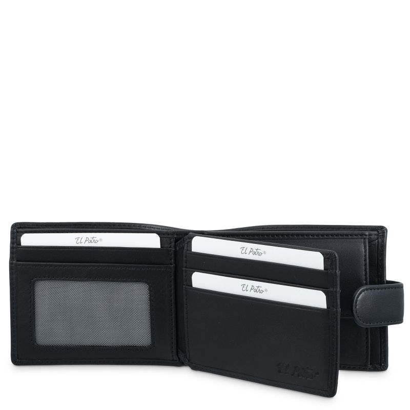 Cartera piel hombre negro Box
