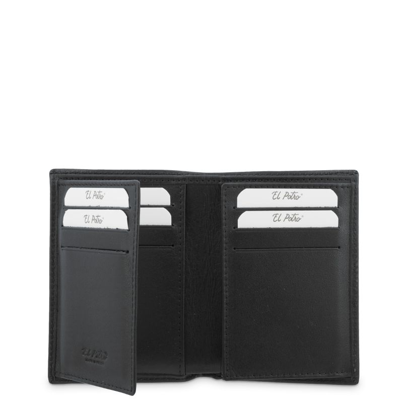 Cartera piel vacuno hombre negro Box