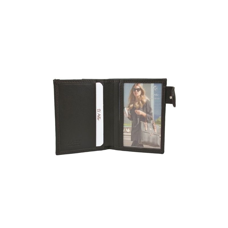 Cartera monedero piel hombre marrón Box