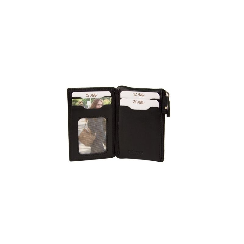 Cartera monedero con llavero piel hombre negro Box