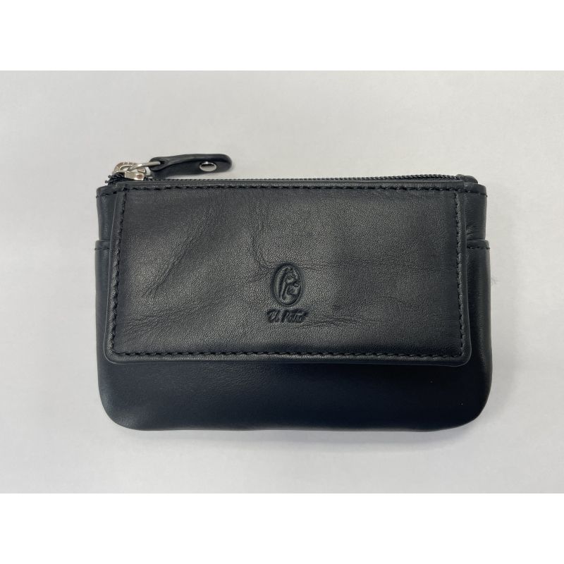 Monedero piel vacuno hombre negro Box