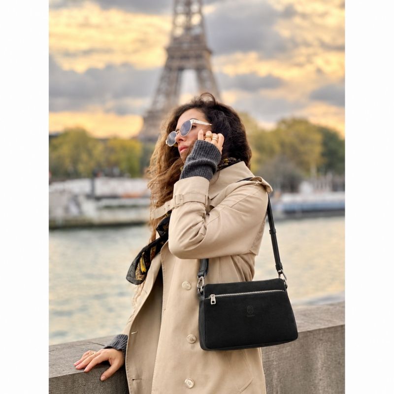 Bolso bandolera piel mujer negro Natural
