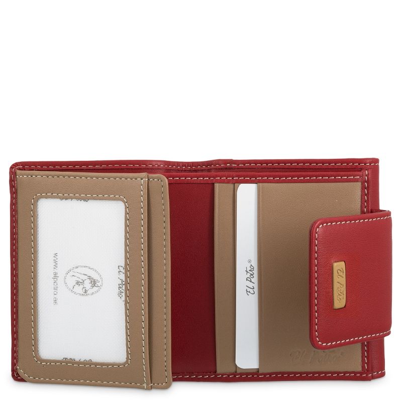 Cartera Piel Vacuno Mujer Rojo Mate