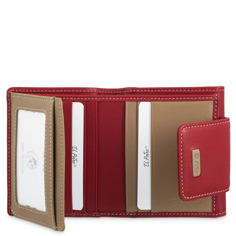 Cartera Piel Vacuno Mujer Rojo Mate