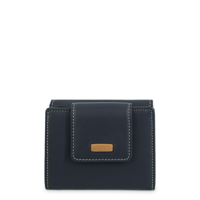 Cartera Piel Vacuno Mujer Azul Mate