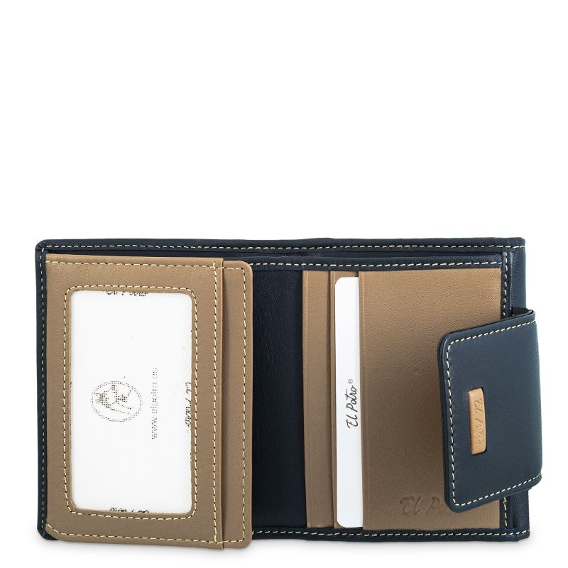Cartera Piel Vacuno Mujer Azul Mate