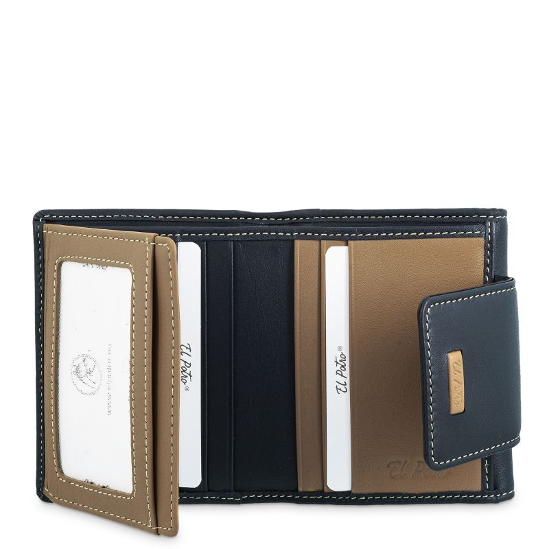 Cartera Piel Vacuno Mujer Azul Mate
