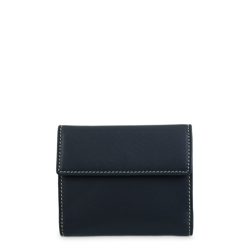 Cartera Piel Vacuno Mujer Azul Mate